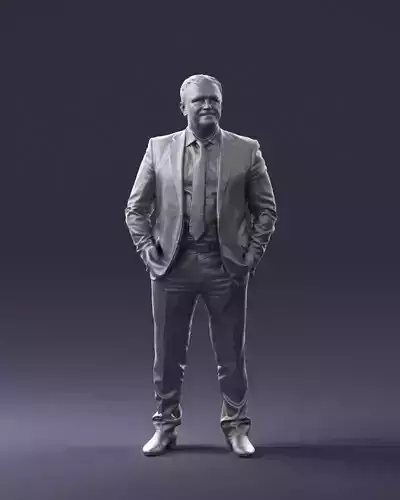 Man striped shirt and tie 0715 3D Print Ready 3D print model