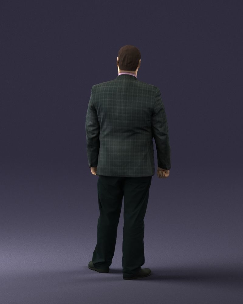 Plump man plaid jacket 0716 3D Print Ready 3D print model_13