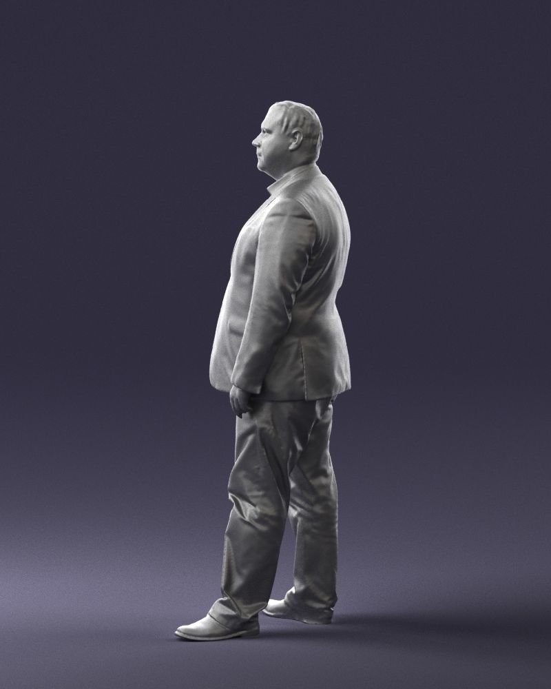 Plump man plaid jacket 0716 3D Print Ready 3D print model_6