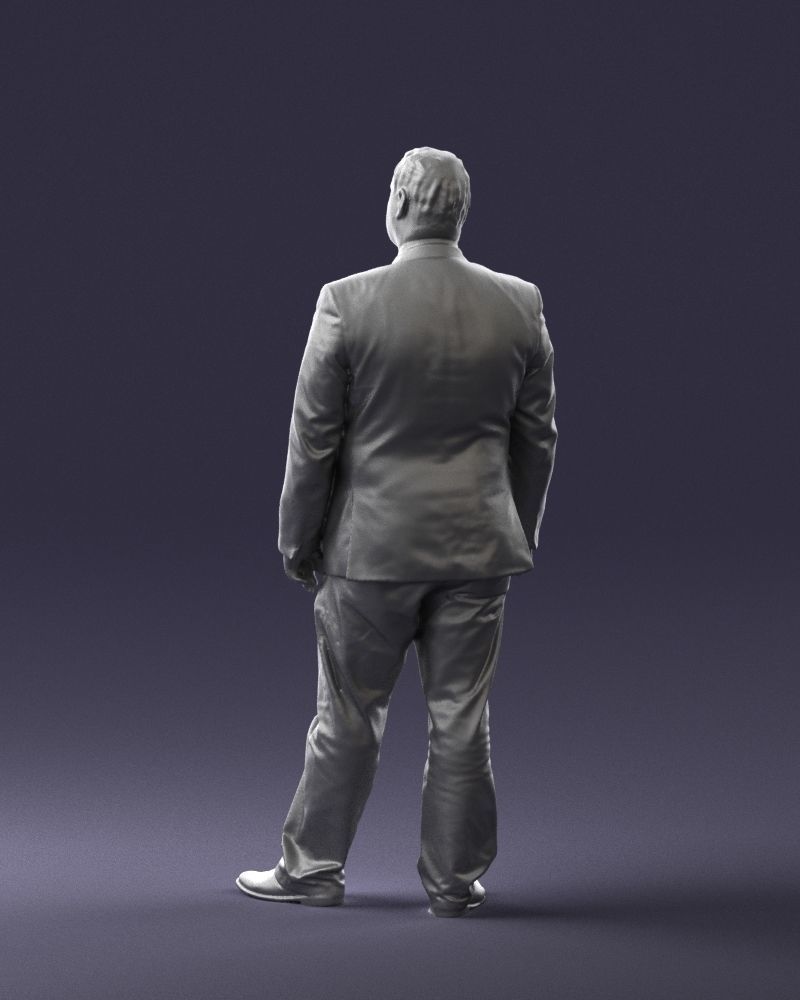 Plump man plaid jacket 0716 3D Print Ready 3D print model_10