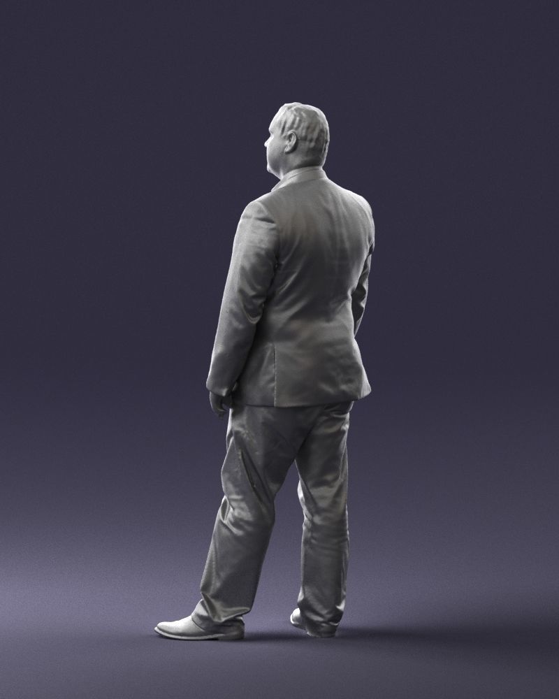 Plump man plaid jacket 0716 3D Print Ready 3D print model_8