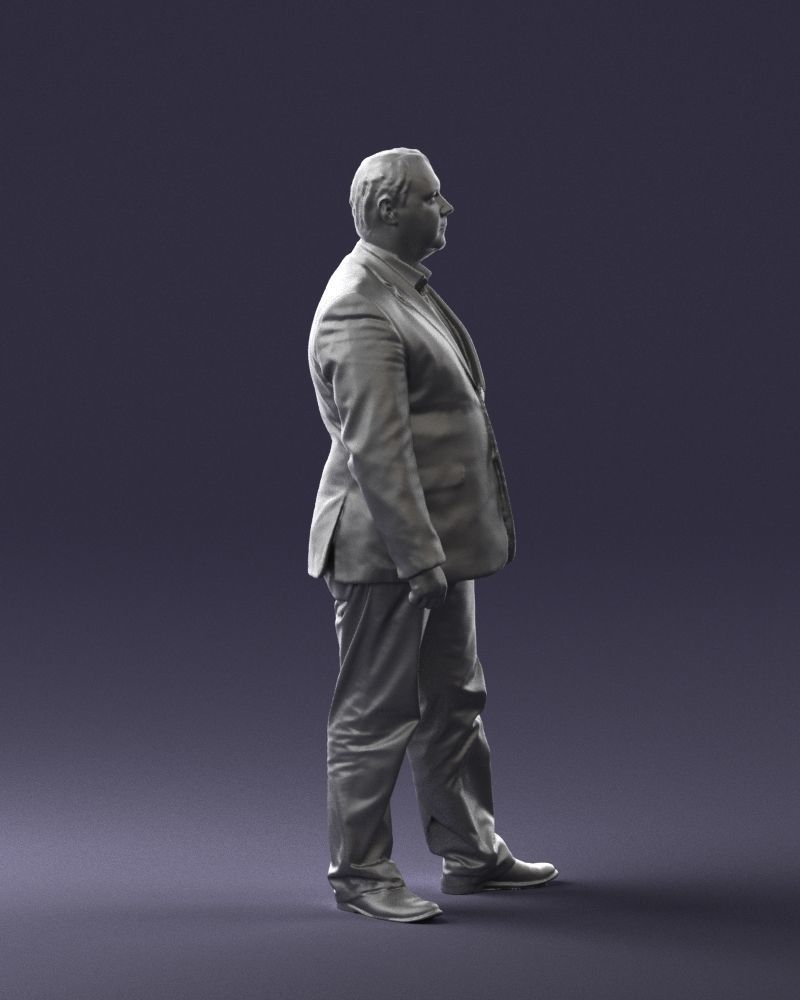 Plump man plaid jacket 0716 3D Print Ready 3D print model_18