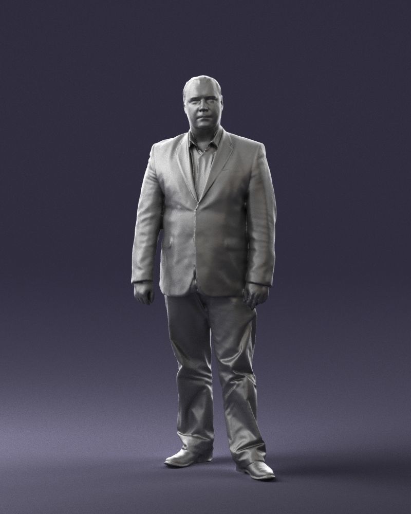 Plump man plaid jacket 0716 3D Print Ready 3D print model_24