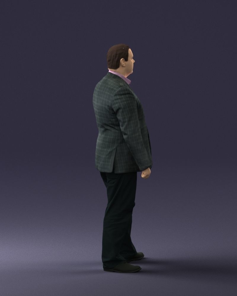 Plump man plaid jacket 0716 3D Print Ready 3D print model_17