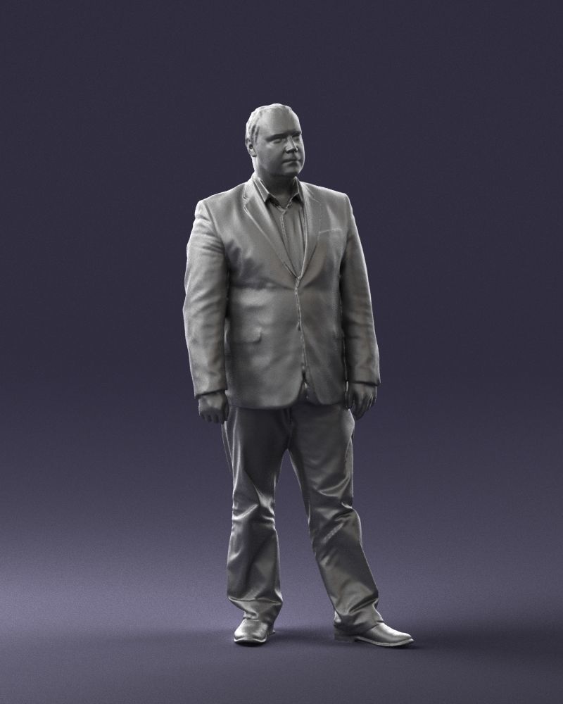 Plump man plaid jacket 0716 3D Print Ready 3D print model_22