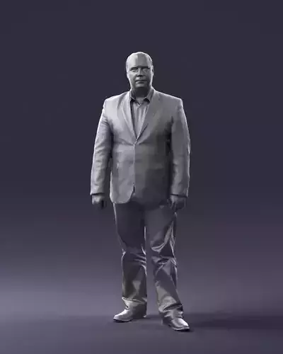 Plump man plaid jacket 0716 3D Print Ready