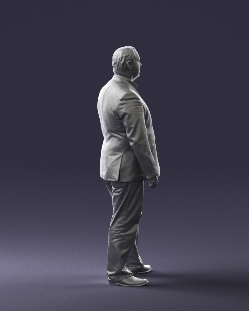 Plump man plaid jacket 0716 3D Print Ready 3D print model_16