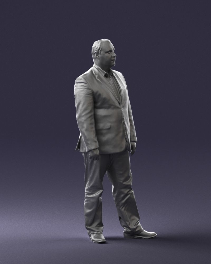 Plump man plaid jacket 0716 3D Print Ready 3D print model_20