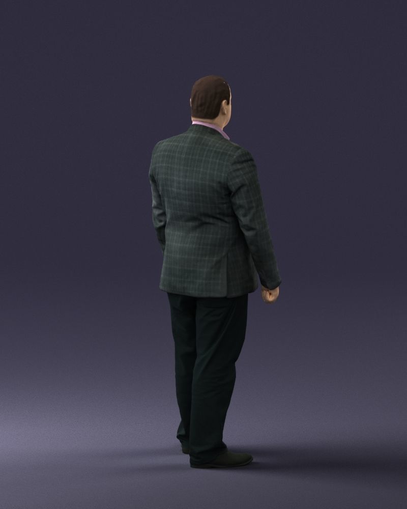 Plump man plaid jacket 0716 3D Print Ready 3D print model_15