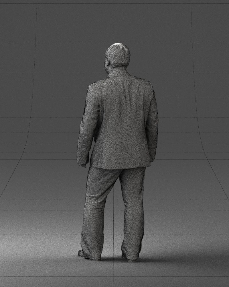 Short haired man striped shirt 0719 3D model_17