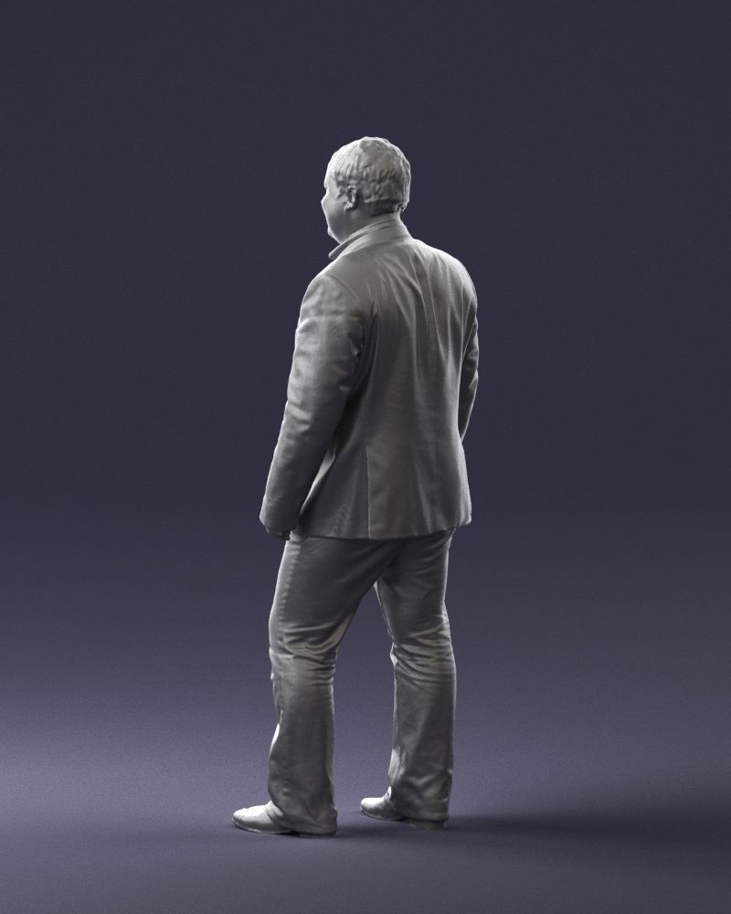 Short haired man striped shirt 0719 3D model_13