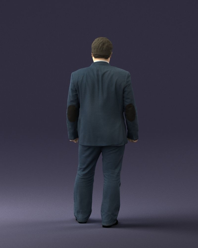 Short haired man striped shirt 0719 3D model_18