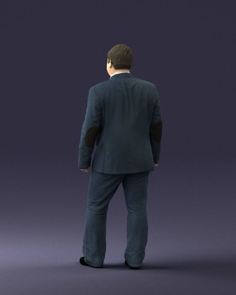 Short haired man striped shirt 0719 3D model_15