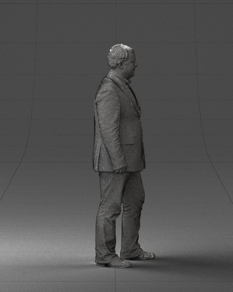 Short haired man striped shirt 0719 3D model_29