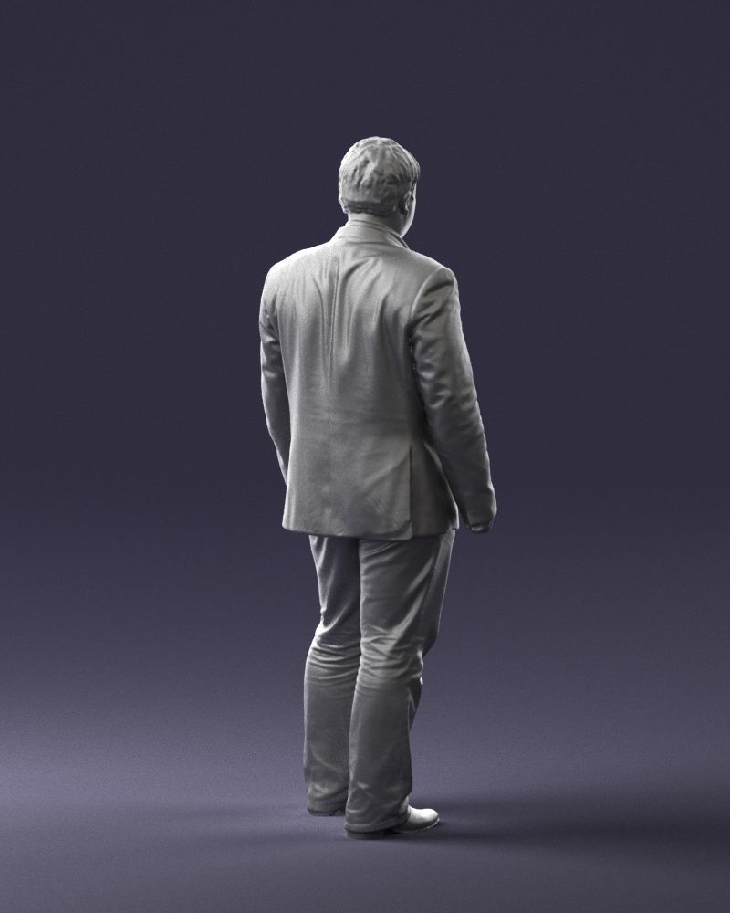 Short haired man striped shirt 0719 3D model_22