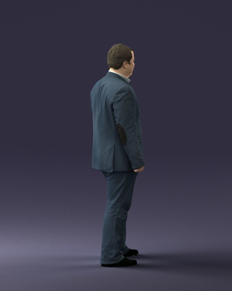 Short haired man striped shirt 0719 3D model_24