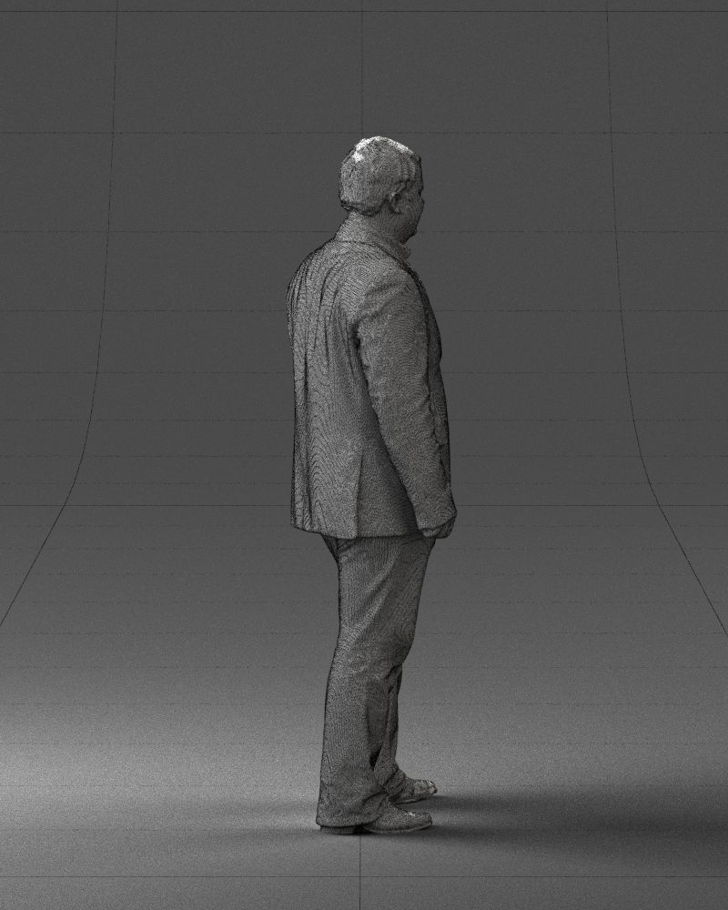 Short haired man striped shirt 0719 3D model_26