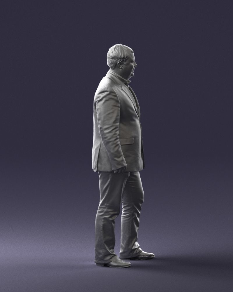 Short haired man striped shirt 0719 3D model_28