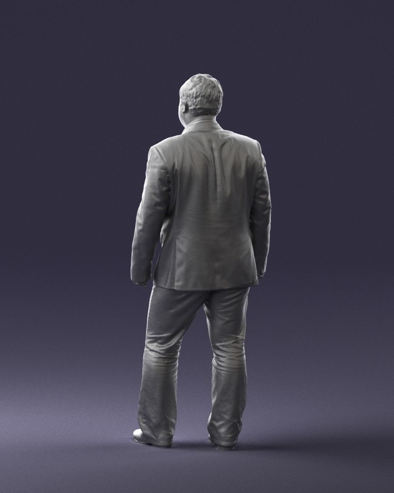 Short haired man striped shirt 0719 3D model_16