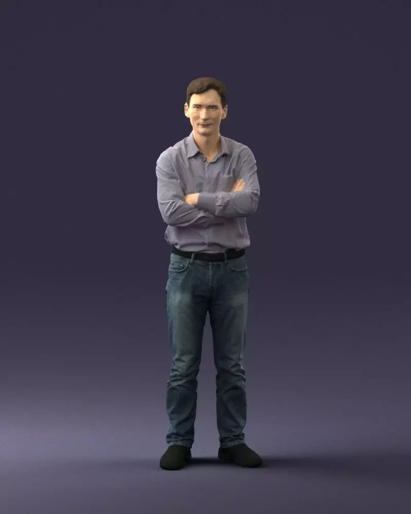 Thin guy lilac shirt 0718 3D model