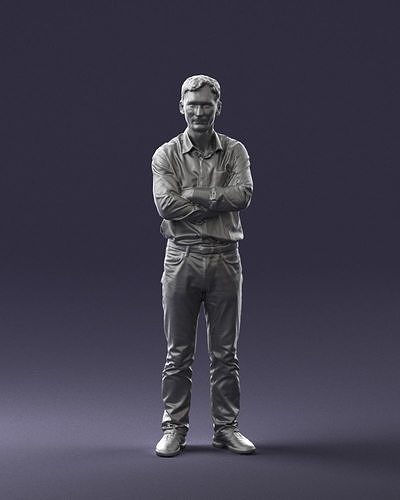 Thin guy lilac shirt 0718 3D Print Ready 3D print model