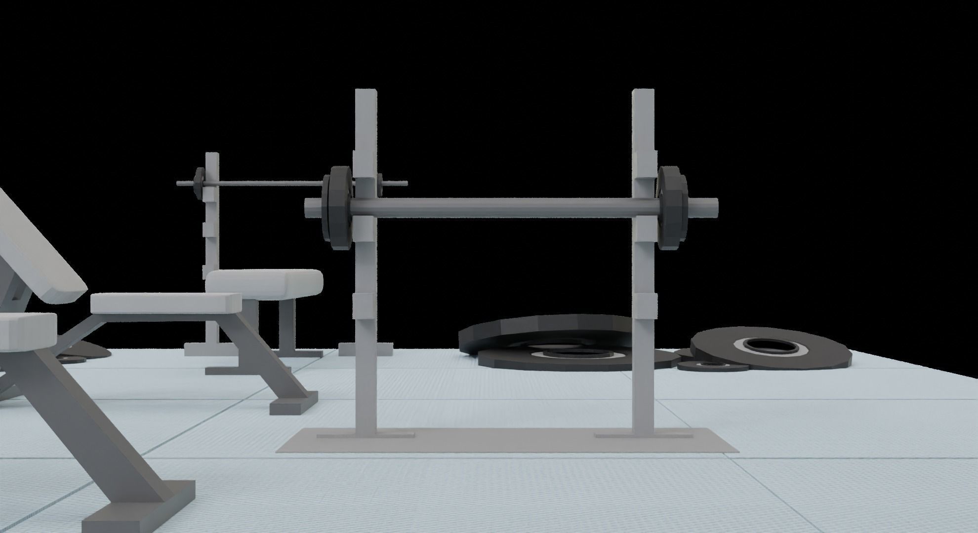 Gym equipments 3d model 3D model_1
