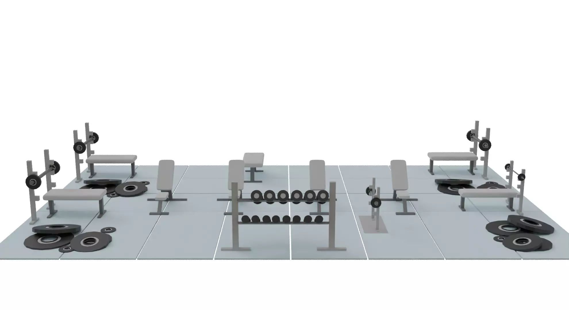 Gym equipments 3d model 3D model_0