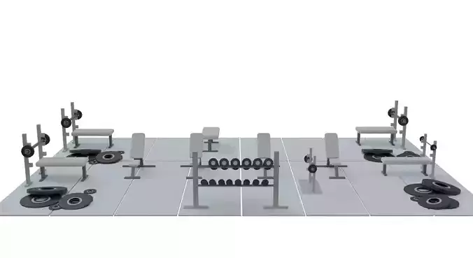 Gym equipments 3d model