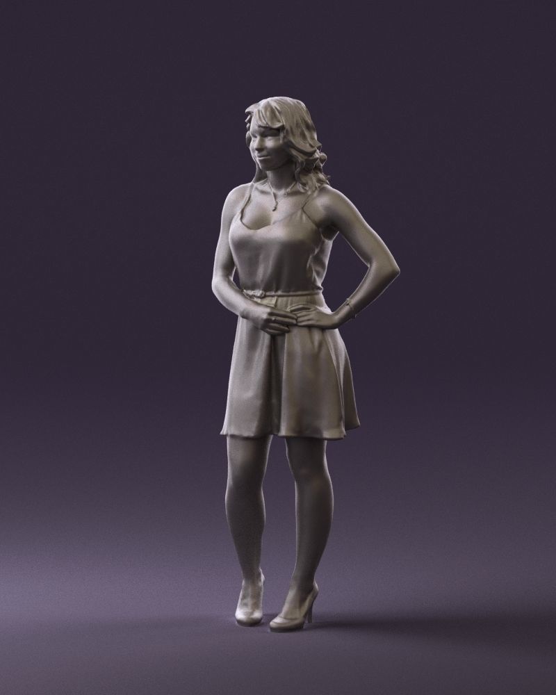 Woman in red dress crown 0711 3D Print Ready 3D print model_18