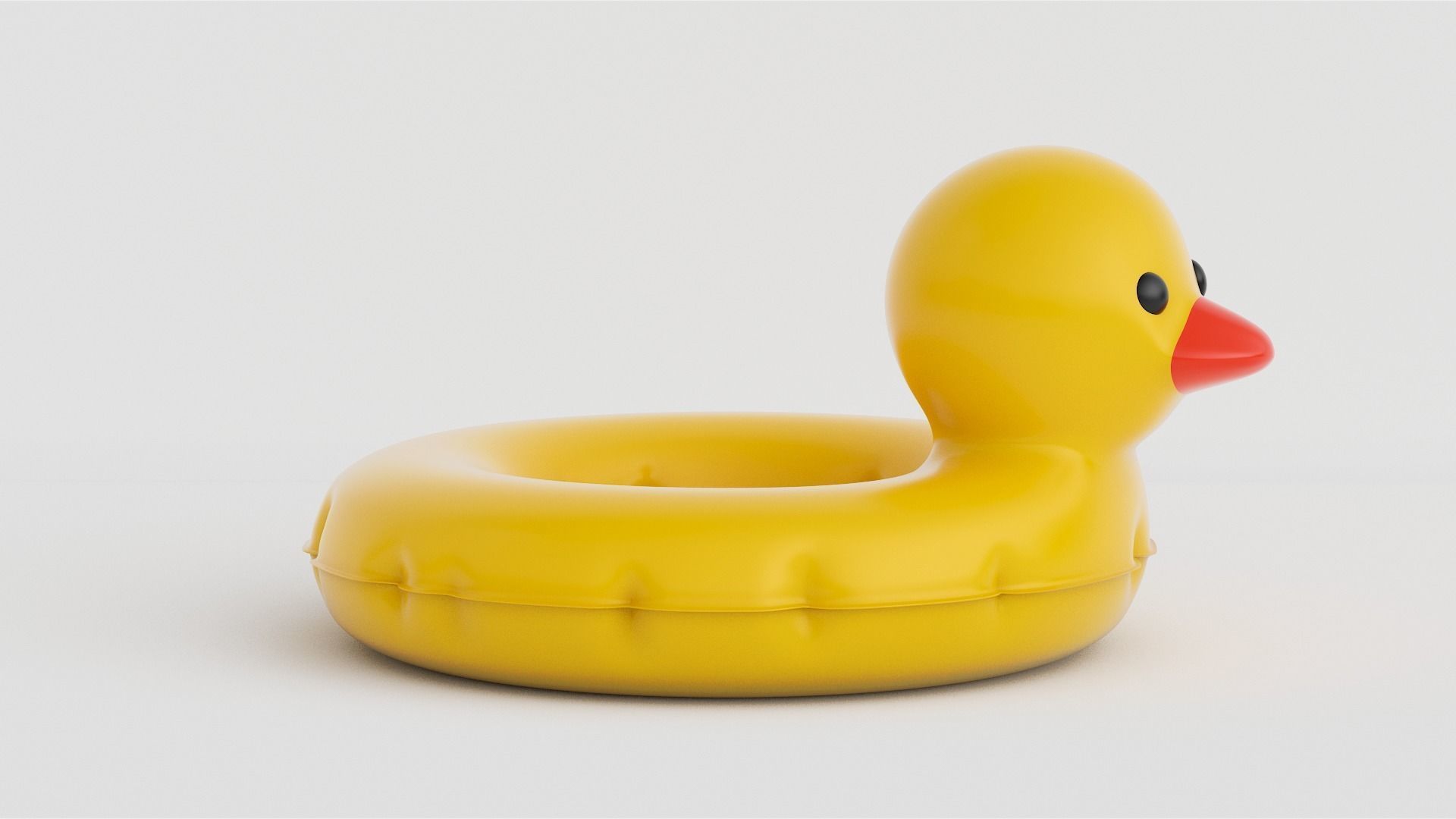 Duck Pool Float Inflatable Toy Swimming Tube Low-poly 3D model_2