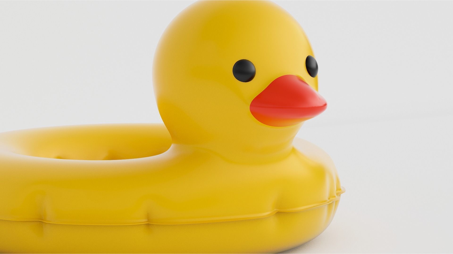 Duck Pool Float Inflatable Toy Swimming Tube Low-poly 3D model_3