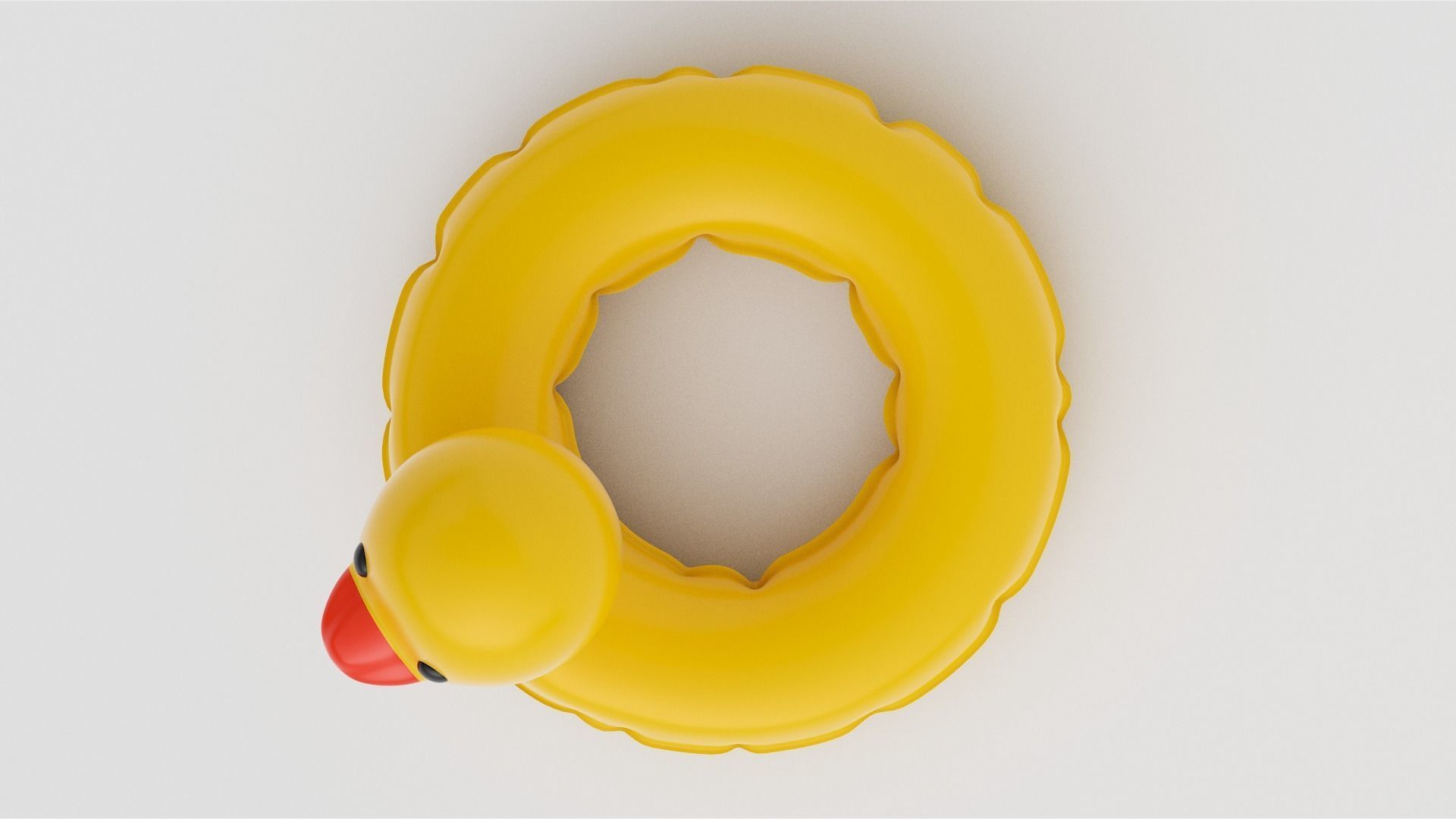 Duck Pool Float Inflatable Toy Swimming Tube Low-poly 3D model_5