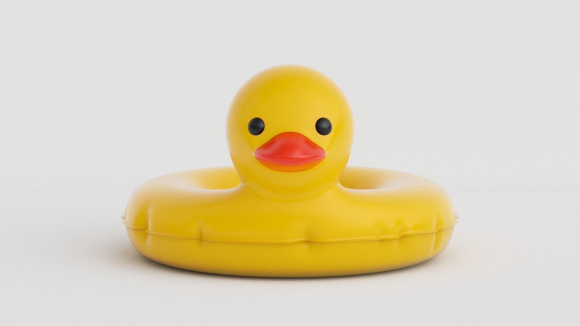 Duck Pool Float Inflatable Toy Swimming Tube Low-poly 3D model_1