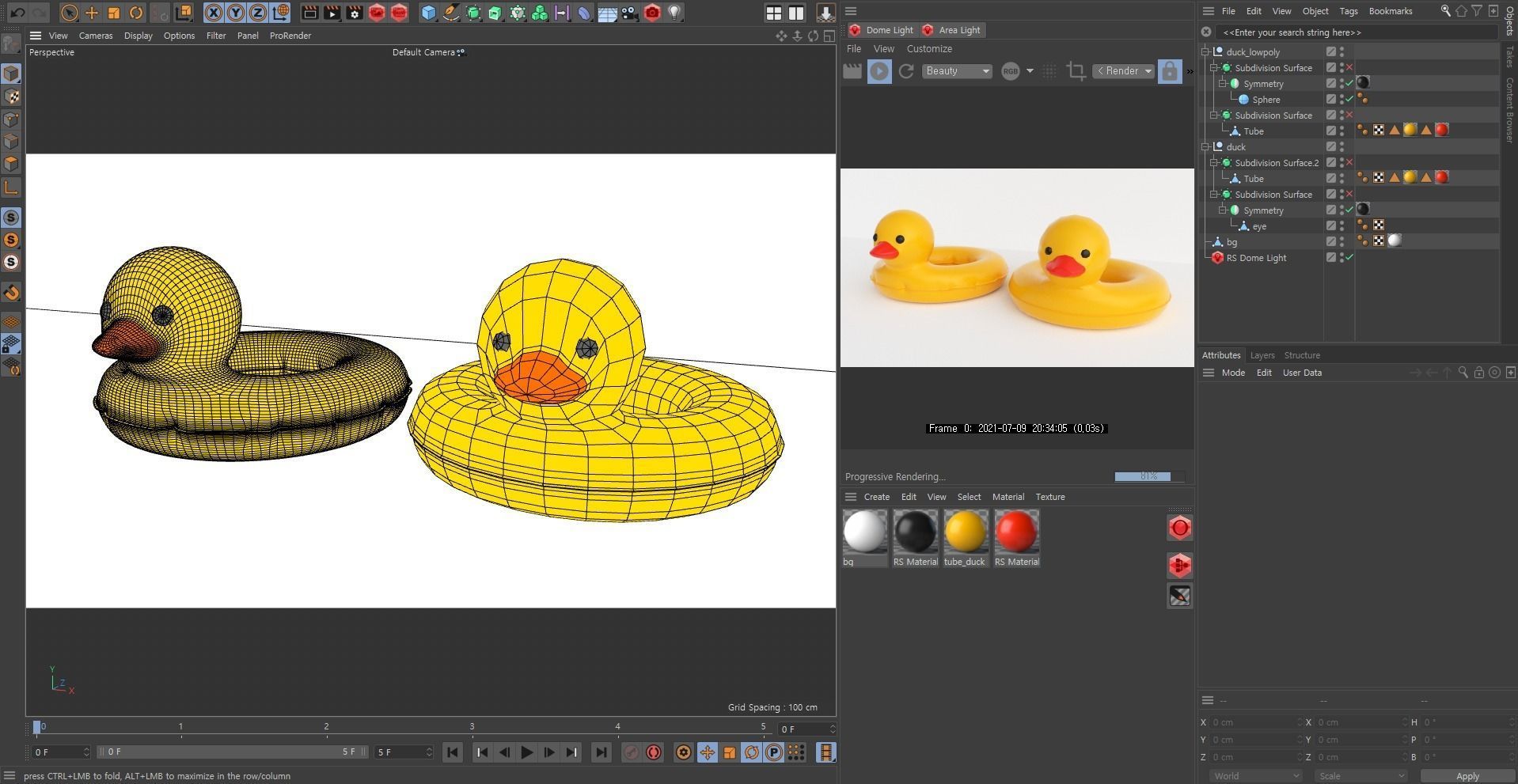 Duck Pool Float Inflatable Toy Swimming Tube Low-poly 3D model_9