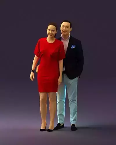 Man in dress and woman in red 0732