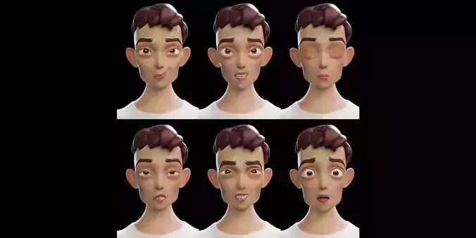 Rigged - Stylized Character Man - Broke - Blender 3D