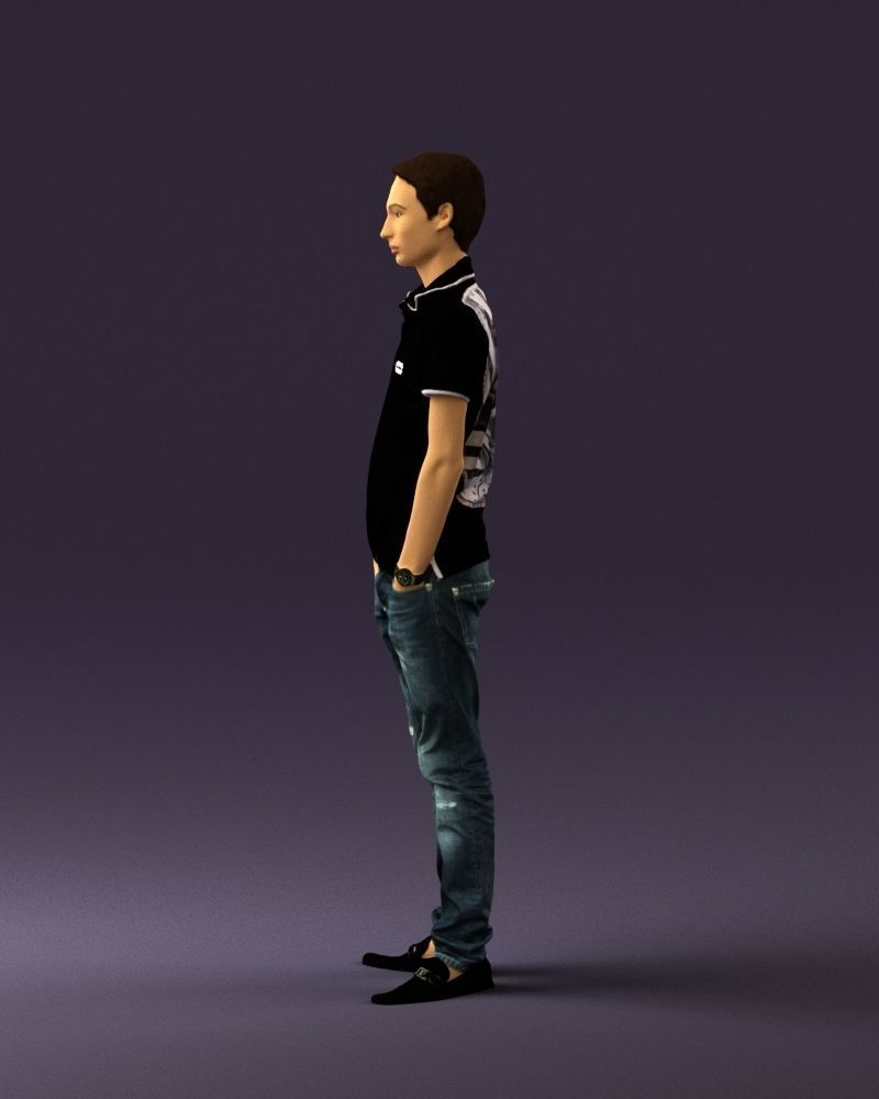 Man in jeans black philip plein 0727 3D Print Ready 3D print model_17