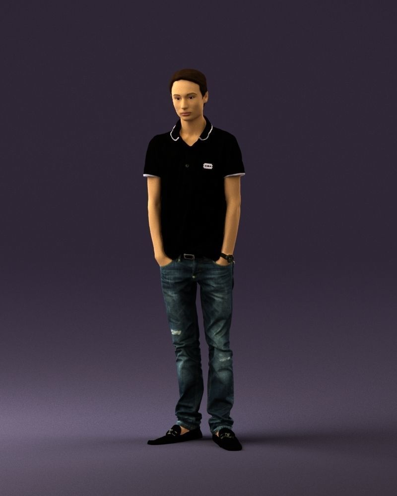 Man in jeans black philip plein 0727 3D Print Ready 3D print model_21