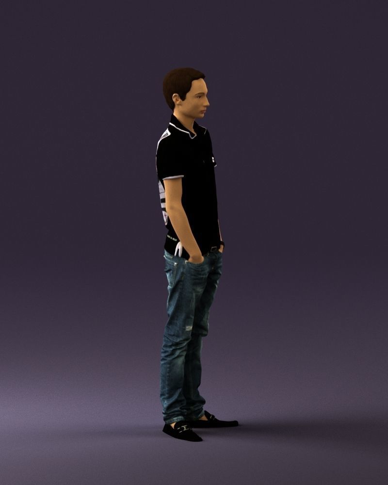 Man in jeans black philip plein 0727 3D Print Ready 3D print model_7