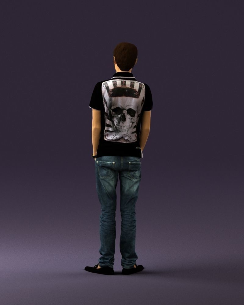 Man in jeans black philip plein 0727 3D Print Ready 3D print model_13