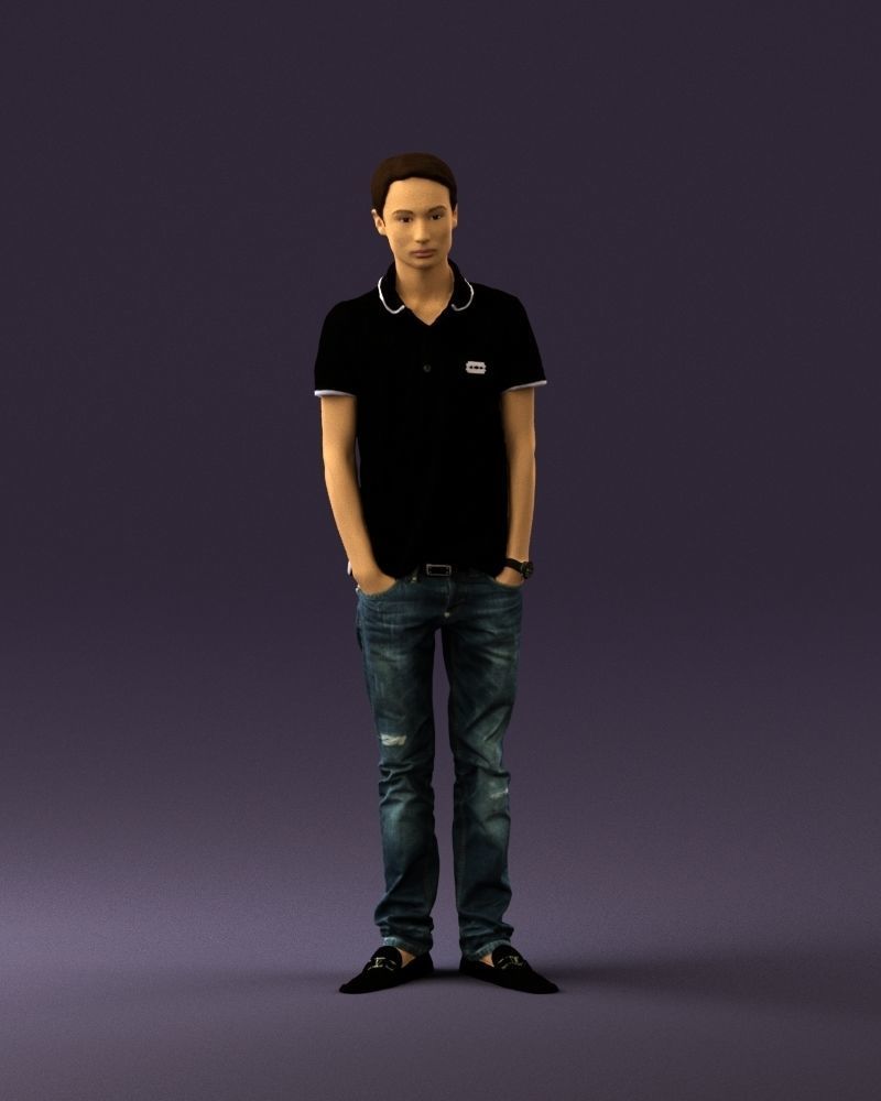 Man in jeans black philip plein 0727 3D Print Ready 3D print model_23