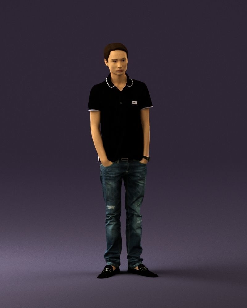 Man in jeans black philip plein 0727 3D Print Ready 3D print model_1