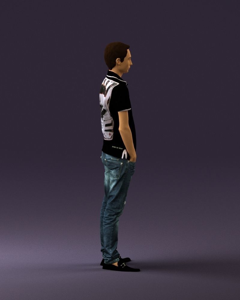 Man in jeans black philip plein 0727 3D Print Ready 3D print model_9