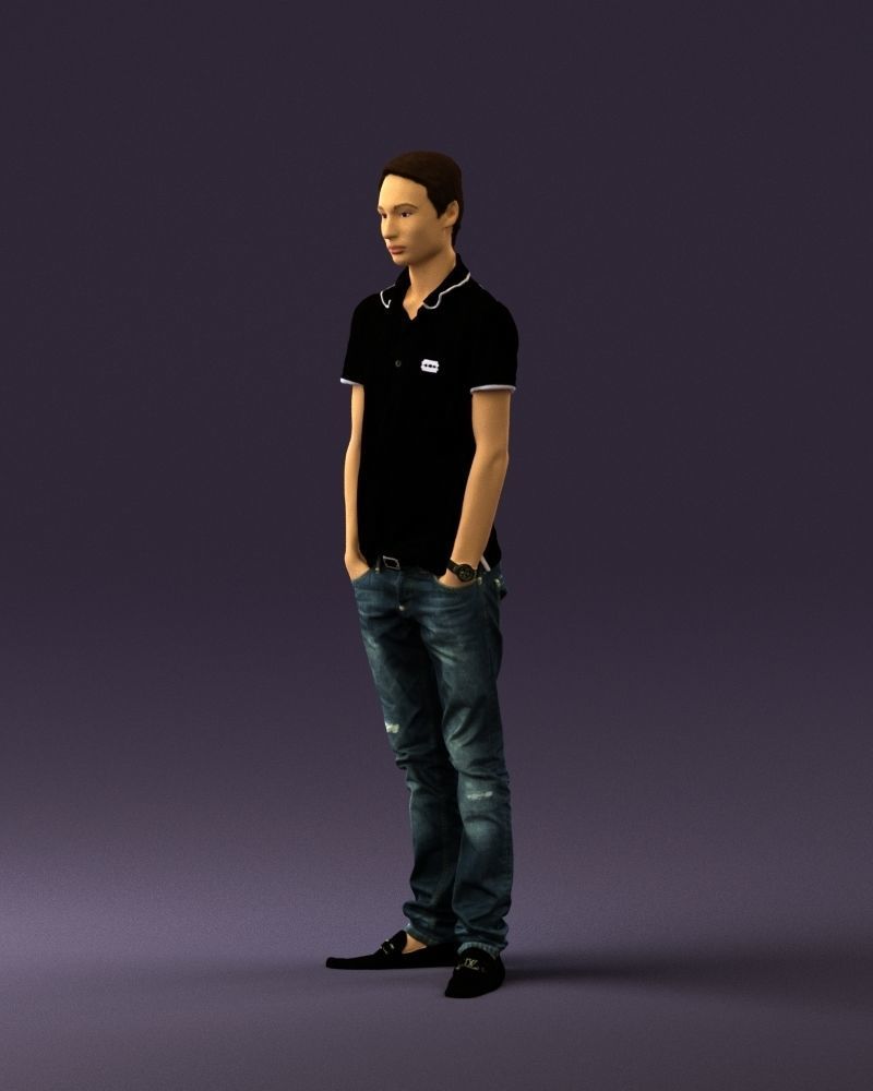 Man in jeans black philip plein 0727 3D Print Ready 3D print model_19