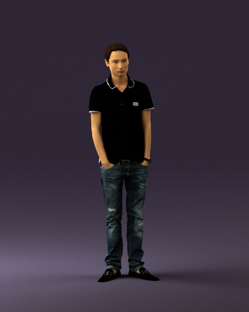 Man in jeans black philip plein 0727 3D Print Ready 3D print model_25