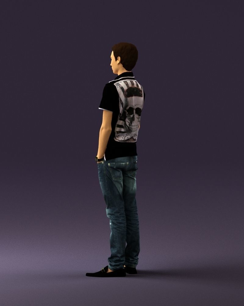 Man in jeans black philip plein 0727 3D Print Ready 3D print model_15