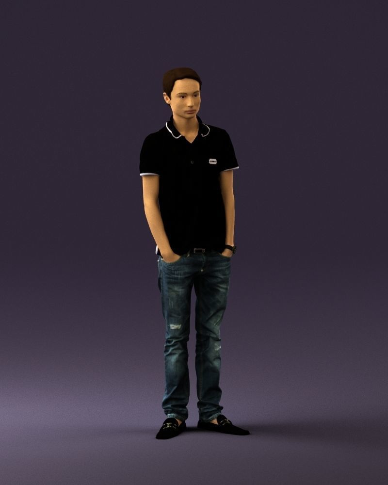 Man in jeans black philip plein 0727 3D Print Ready 3D print model_3