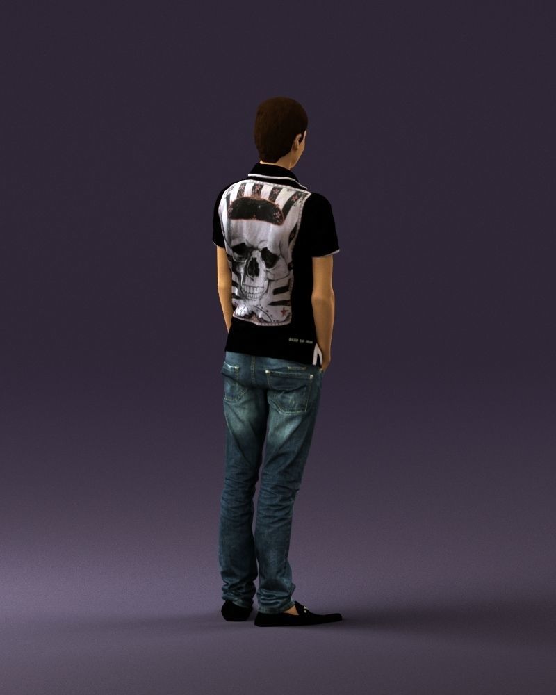 Man in jeans black philip plein 0727 3D Print Ready 3D print model_11