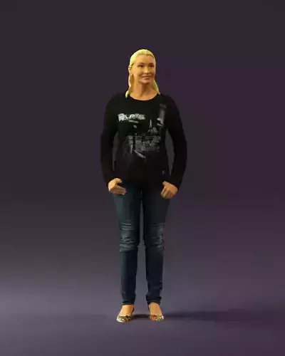 Woman in black top paris 0726