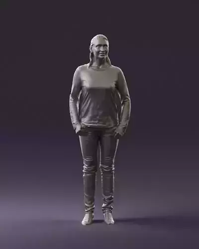 Woman in black top paris 0726 3D Print Ready